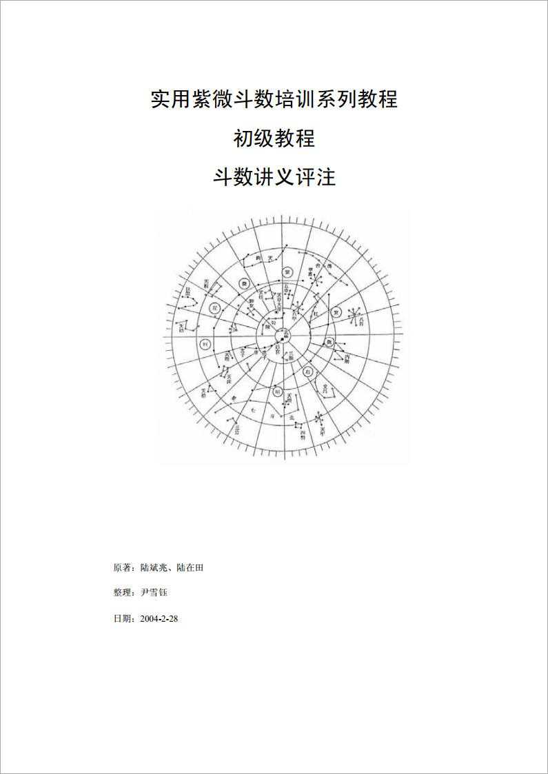 Lu Binzhao – Practical Zi Wei Dou Shuo Training Series – Beginner Course – Dou Shuo Lecture Notes Commentary (195 pages).pdf