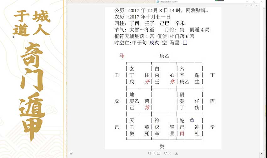 Yu Chengdao Qi Men Dun Jia professional prediction online class review topic video 14 episodes